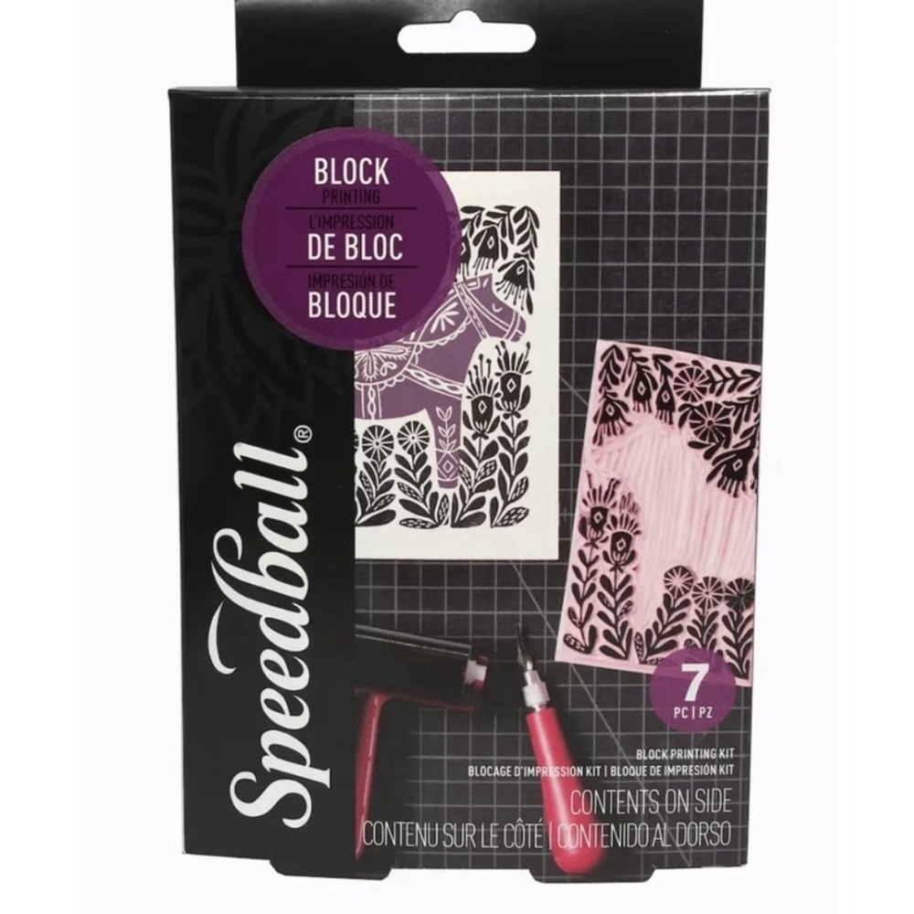 Speedball Block Printing Kit, 7 pc New